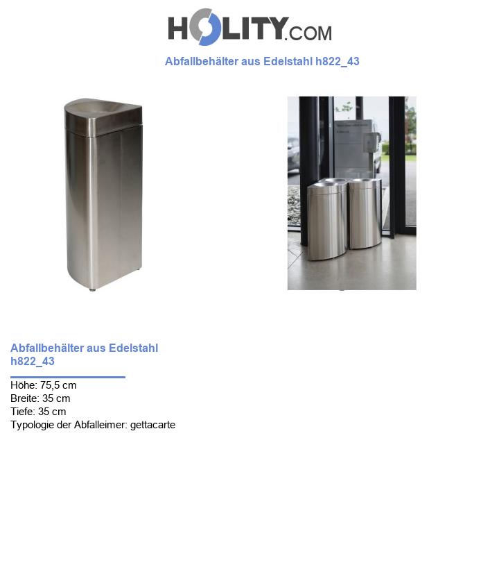 Abfallbehälter aus Edelstahl h822_43
