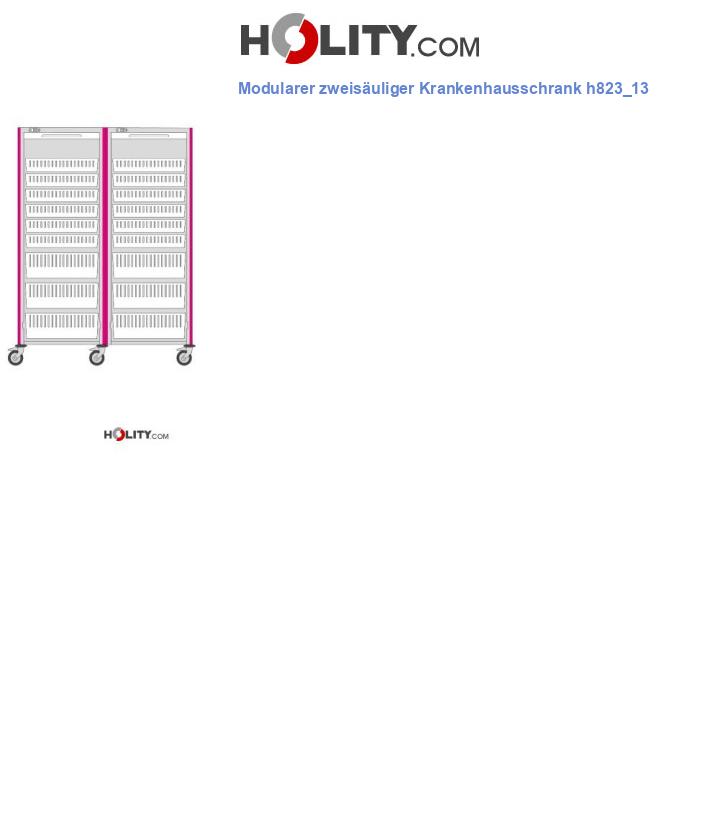 Modularer zweisäuliger Krankenhausschrank h823_13