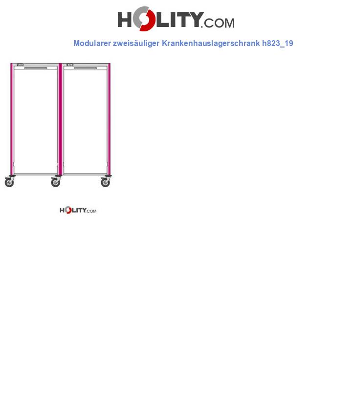 Modularer zweisäuliger Krankenhauslagerschrank h823_19