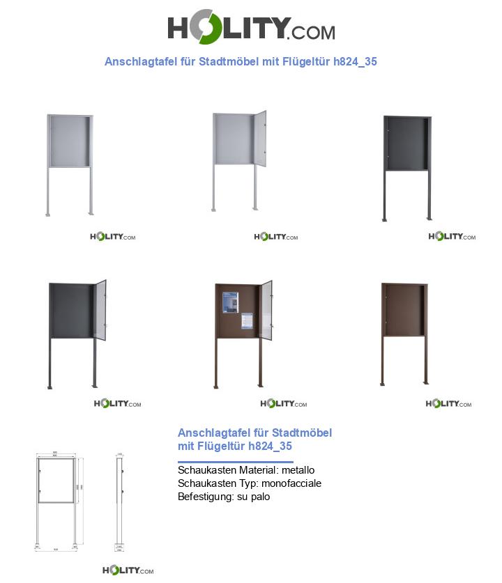 Anschlagtafel für Stadtmöbel mit Flügeltür h824_35