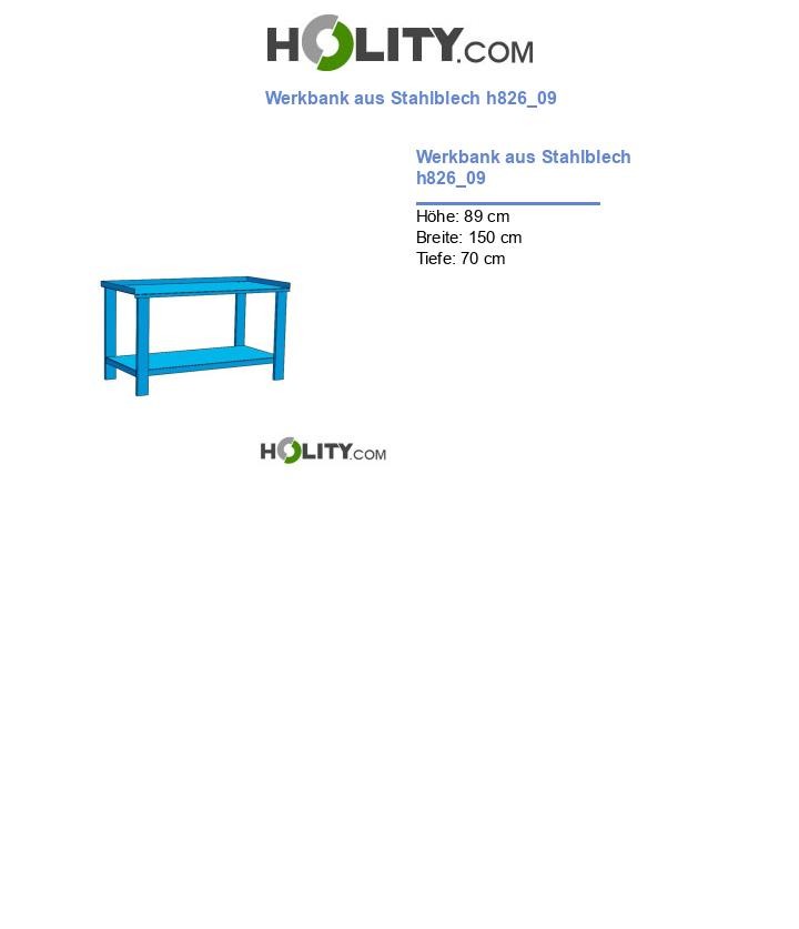 Werkbank aus Stahlblech h826_09