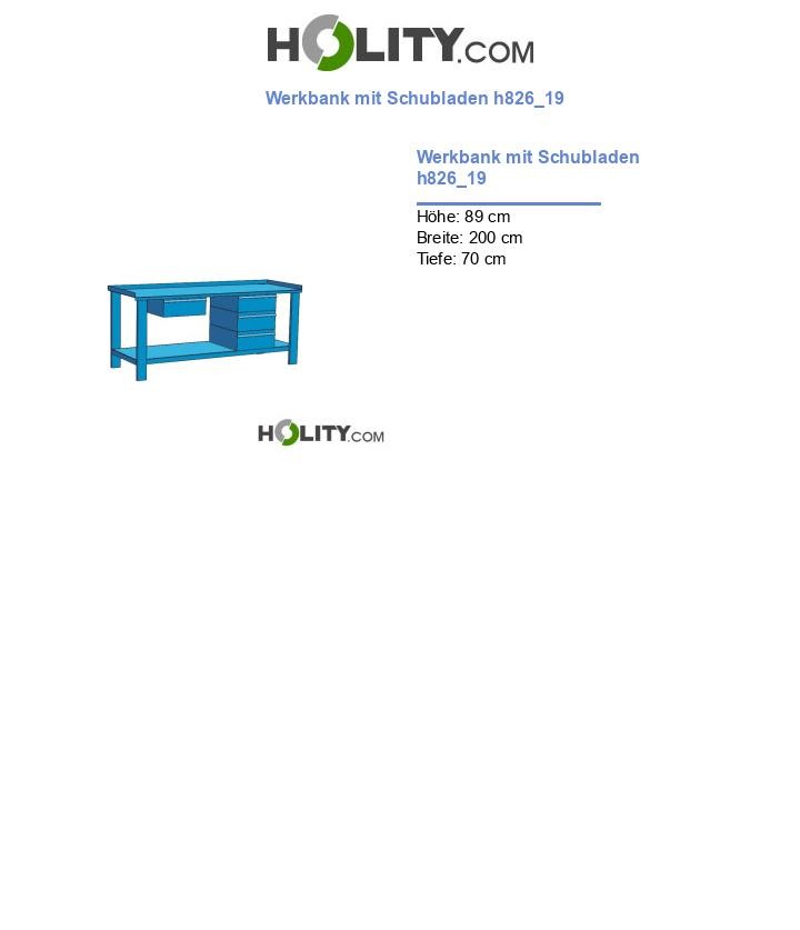 Werkbank mit Schubladen h826_19