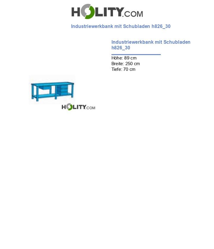 Industriewerkbank mit Schubladen h826_30