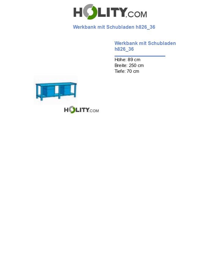 Werkbank mit Schubladen h826_36