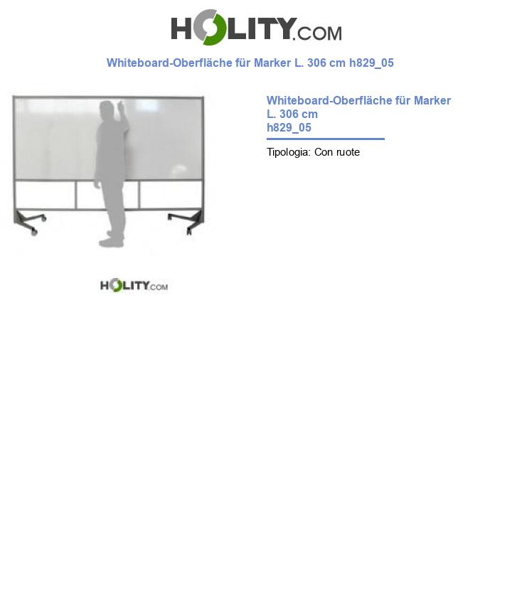 Whiteboard-Oberfläche für Marker L. 306 cm h829_05