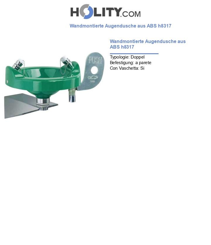 Wandmontierte Augendusche aus ABS h8317