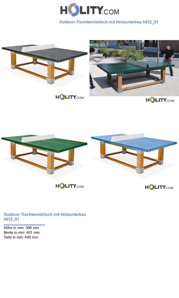 Outdoor-Tischtennistisch mit Holzunterbau h832_01
