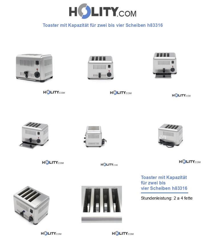 Toaster mit Kapazität für zwei bis vier Scheiben h83316