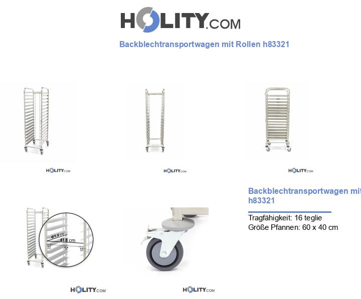 Backblechtransportwagen mit Rollen h83321