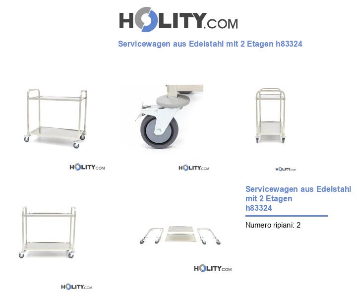 Servicewagen aus Edelstahl mit 2 Etagen h83324