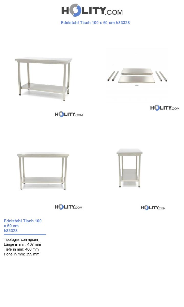 Edelstahl Tisch 100 x 60 cm h83328