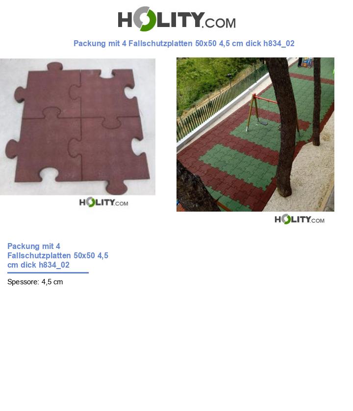 Packung mit 4 Fallschutzplatten 50x50 4,5 cm dick h834_02