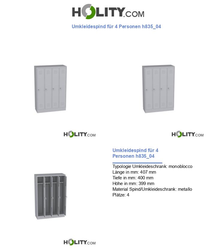 Umkleidespind für 4 Personen h835_04