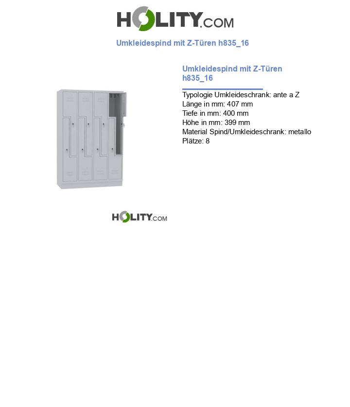 Umkleidespind mit Z-Türen h835_16