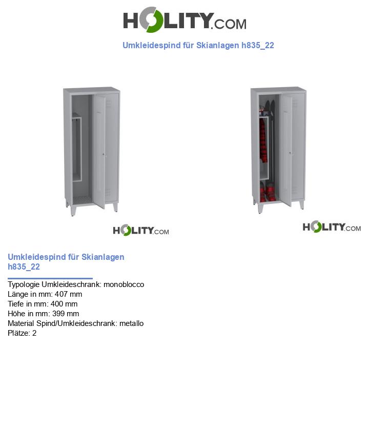 Umkleidespind für Skianlagen h835_22