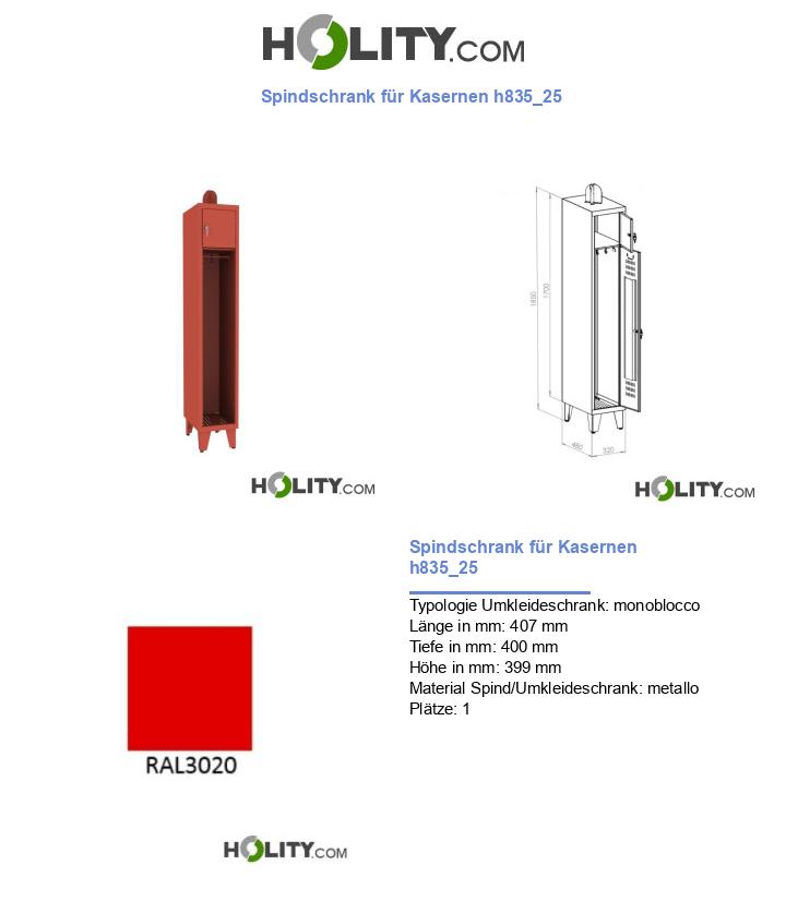 Spindschrank für Kasernen h835_25