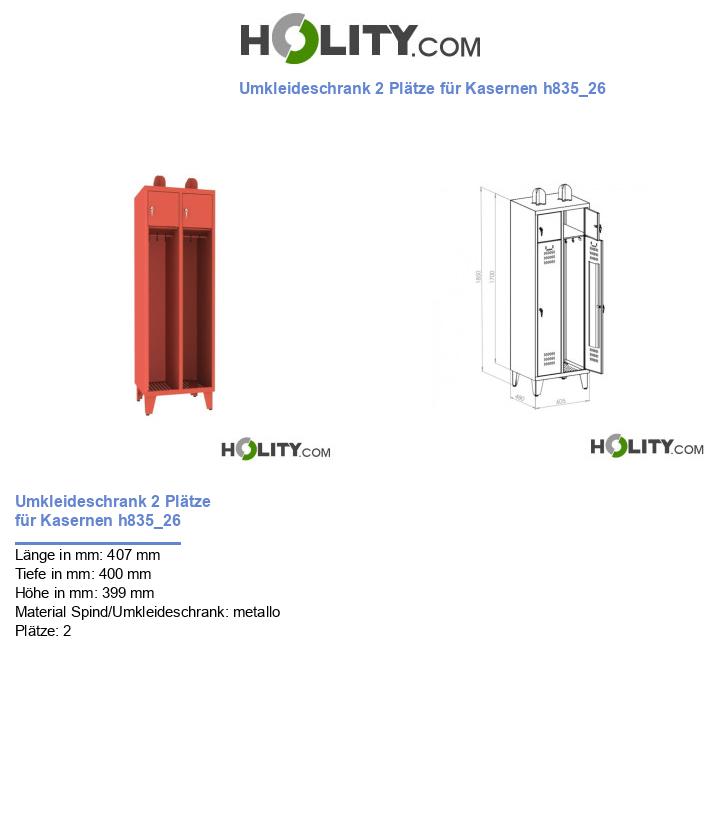 Umkleideschrank 2 Plätze für Kasernen h835_26