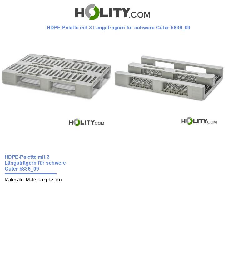 HDPE-Palette mit 3 Längsträgern für schwere Güter h836_09