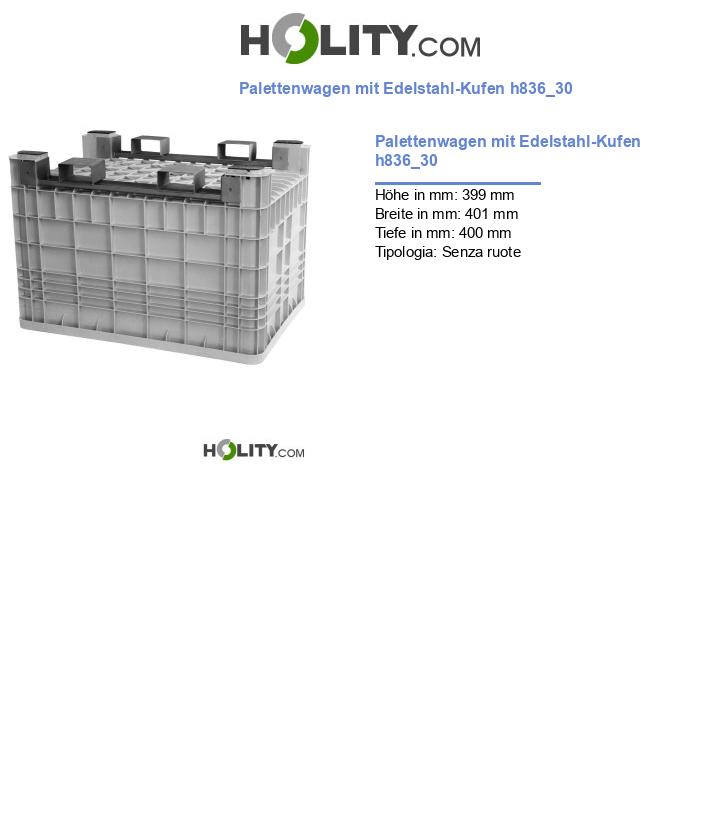 Palettenwagen mit Edelstahl-Kufen h836_30