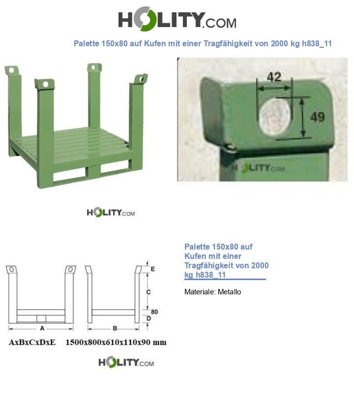 Palette 150x80 auf Kufen mit einer Tragfähigkeit von 2000 kg h838_11