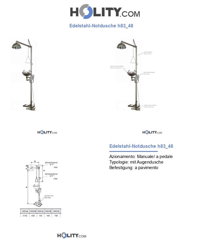 Edelstahl-Notdusche h83_48