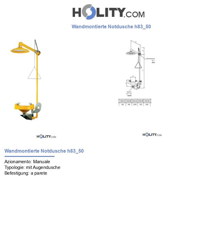 Wandmontierte Notdusche h83_50