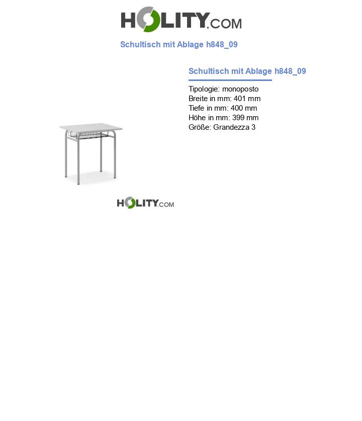 Schultisch mit Ablage h848_09