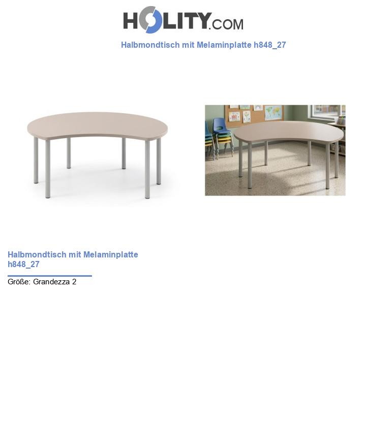 Halbmondtisch mit Melaminplatte h848_27