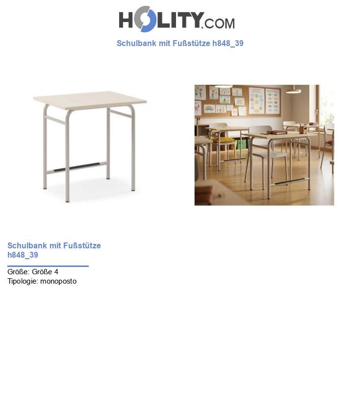 Schulbank mit Fußstütze h848_39
