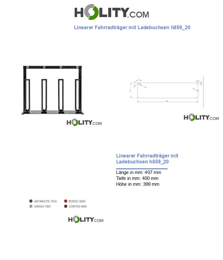 Linearer Fahrradträger mit Ladebuchsen h859_20