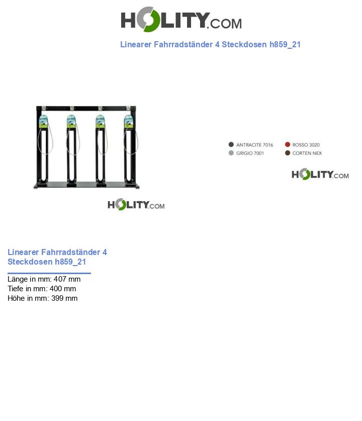 Linearer Fahrradständer 4 Steckdosen h859_21