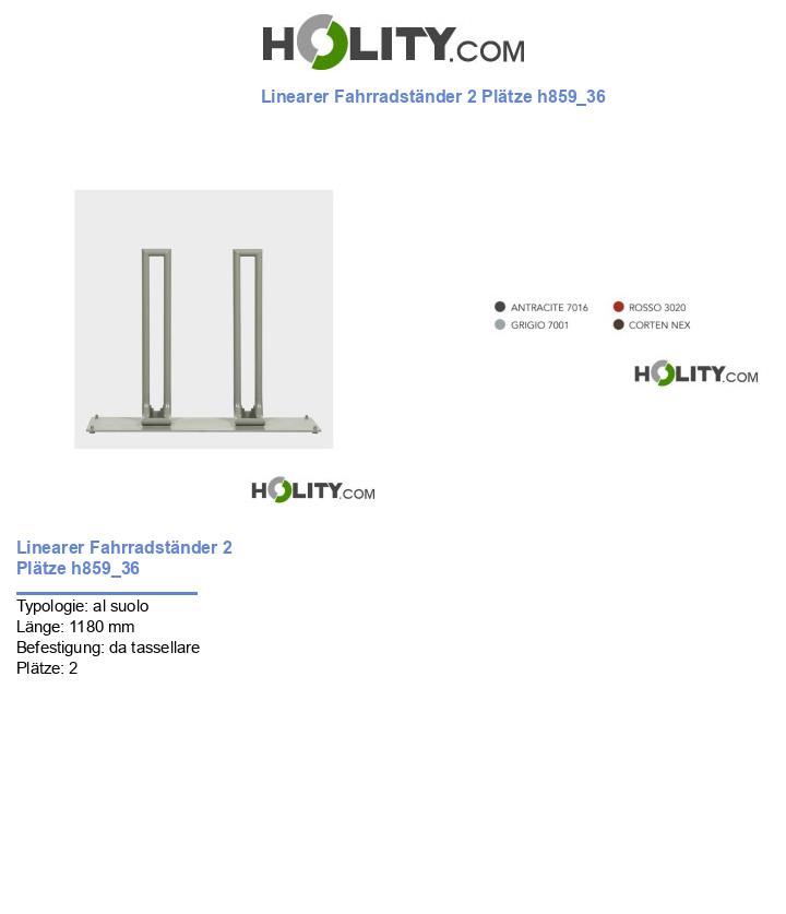 Linearer Fahrradständer 2 Plätze h859_36