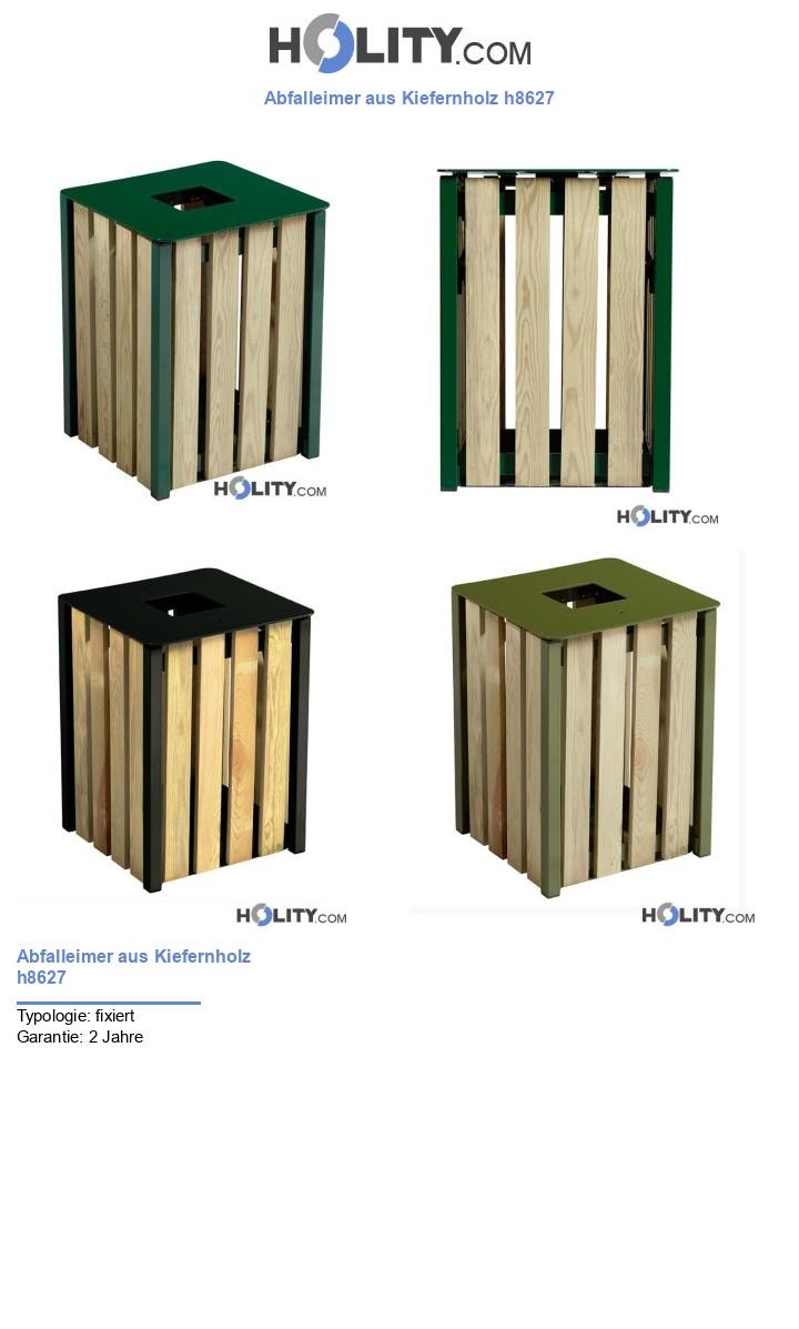 Abfalleimer aus Kiefernholz h8627