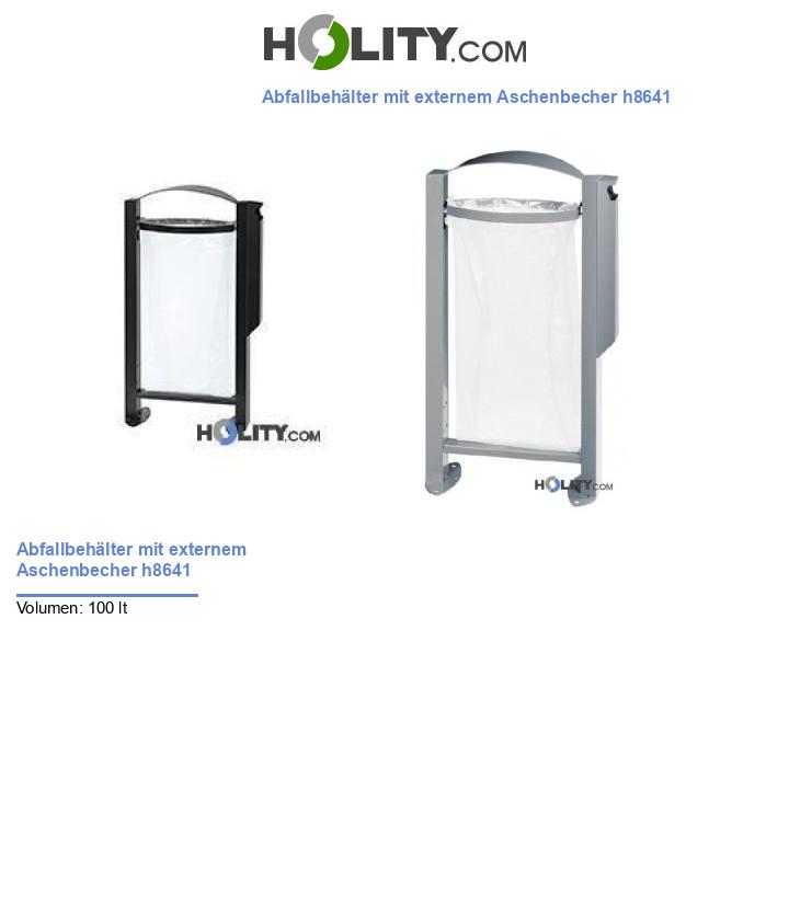 Abfallbehälter mit externem Aschenbecher h8641