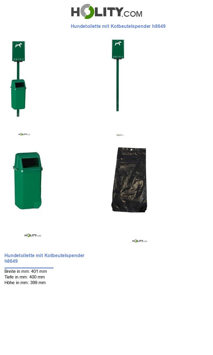 Hundetoilette mit Kotbeutelspender h8649