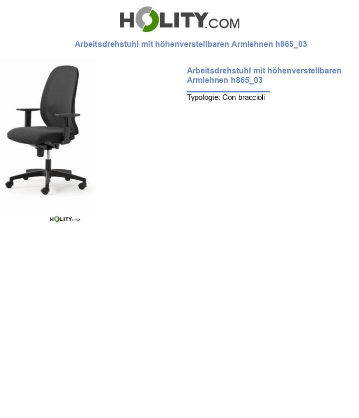Arbeitsdrehstuhl mit höhenverstellbaren Armlehnen h865_03