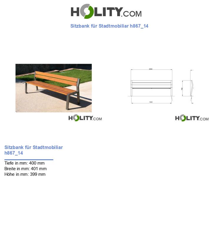 Sitzbank für Stadtmobiliar h867_14