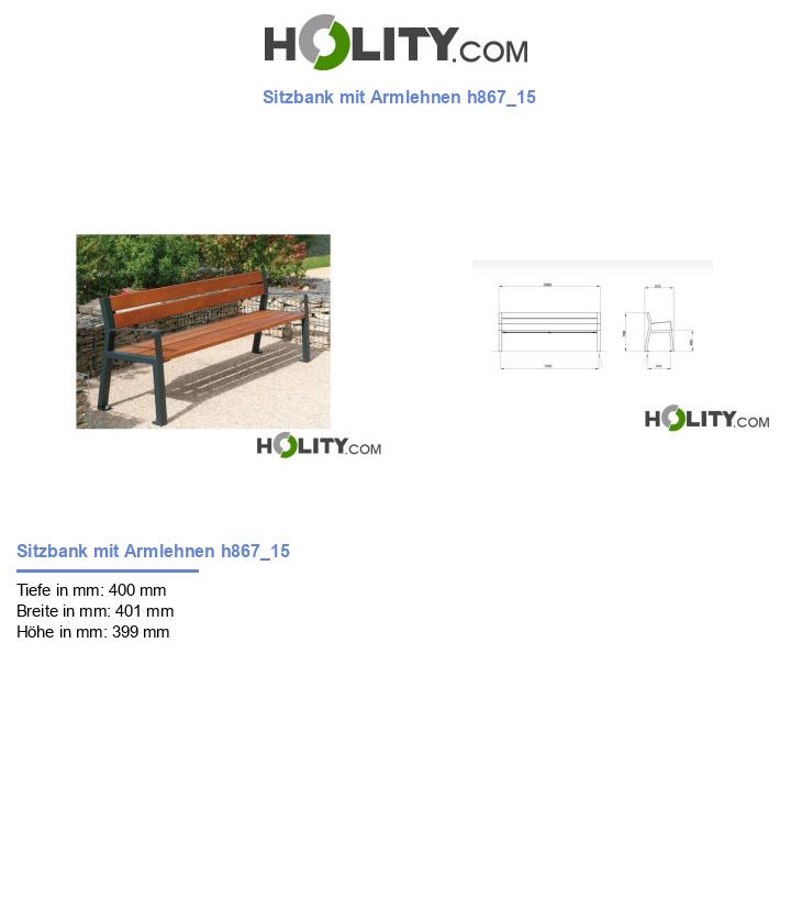 Sitzbank mit Armlehnen h867_15