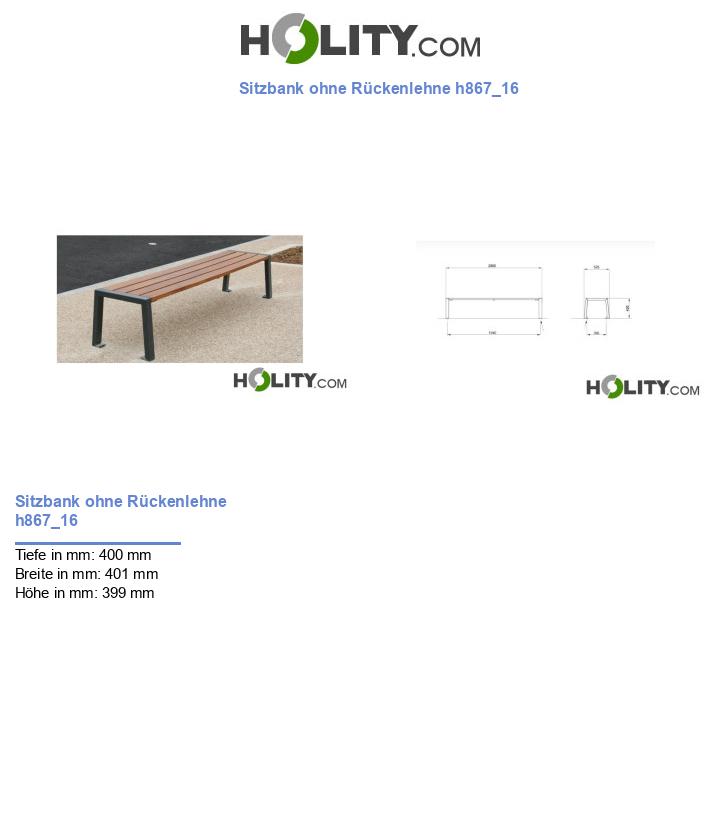 Sitzbank ohne Rückenlehne h867_16