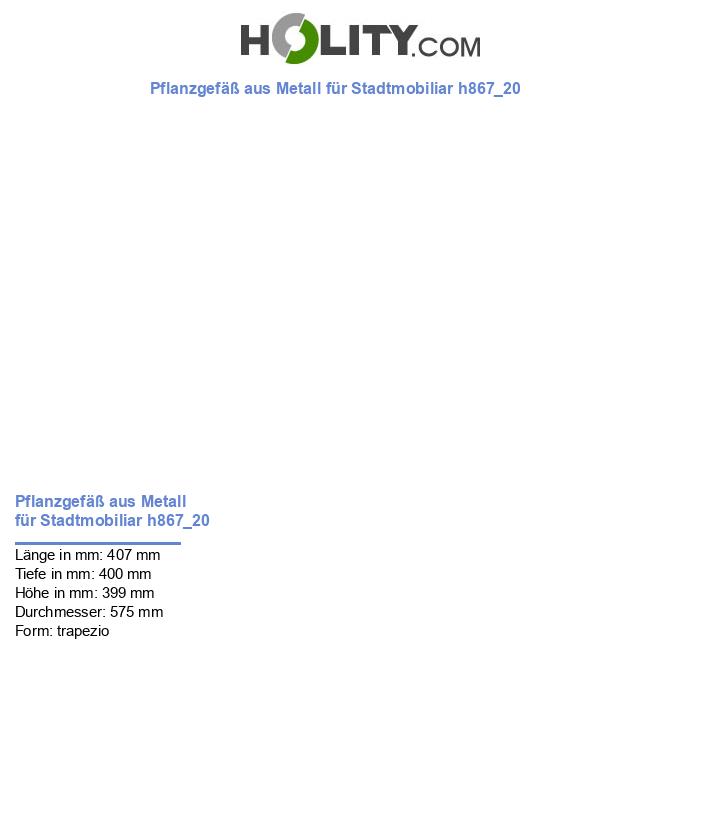 Pflanzgefäß aus Metall für Stadtmobiliar h867_20