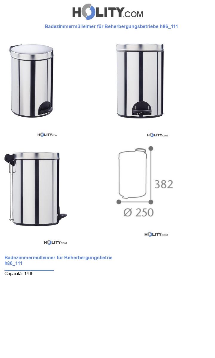Badezimmermülleimer für Beherbergungsbetriebe h86_111