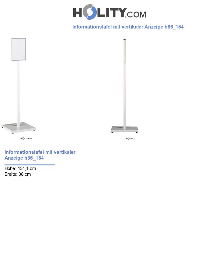 Informationstafel mit vertikaler Anzeige h86_154