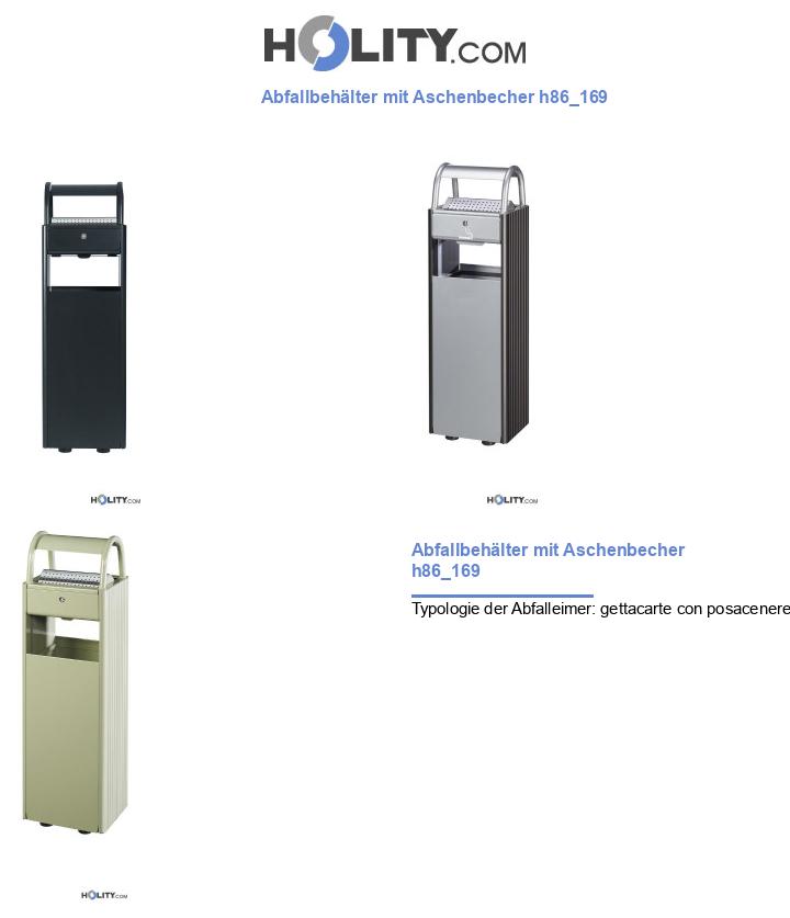 Abfallbehälter mit Aschenbecher h86_169