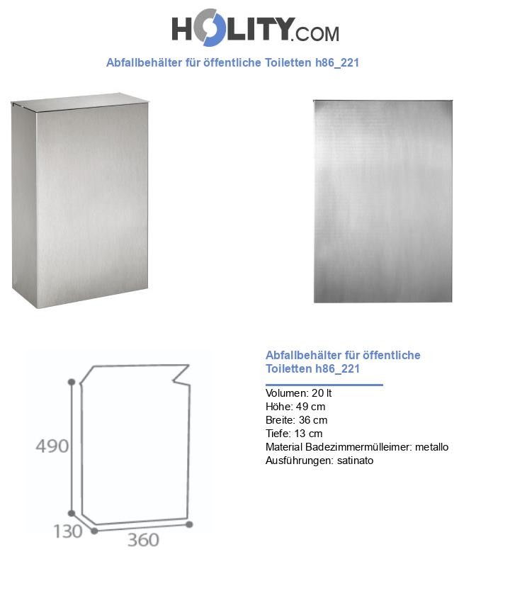 Abfallbehälter für öffentliche Toiletten h86_221
