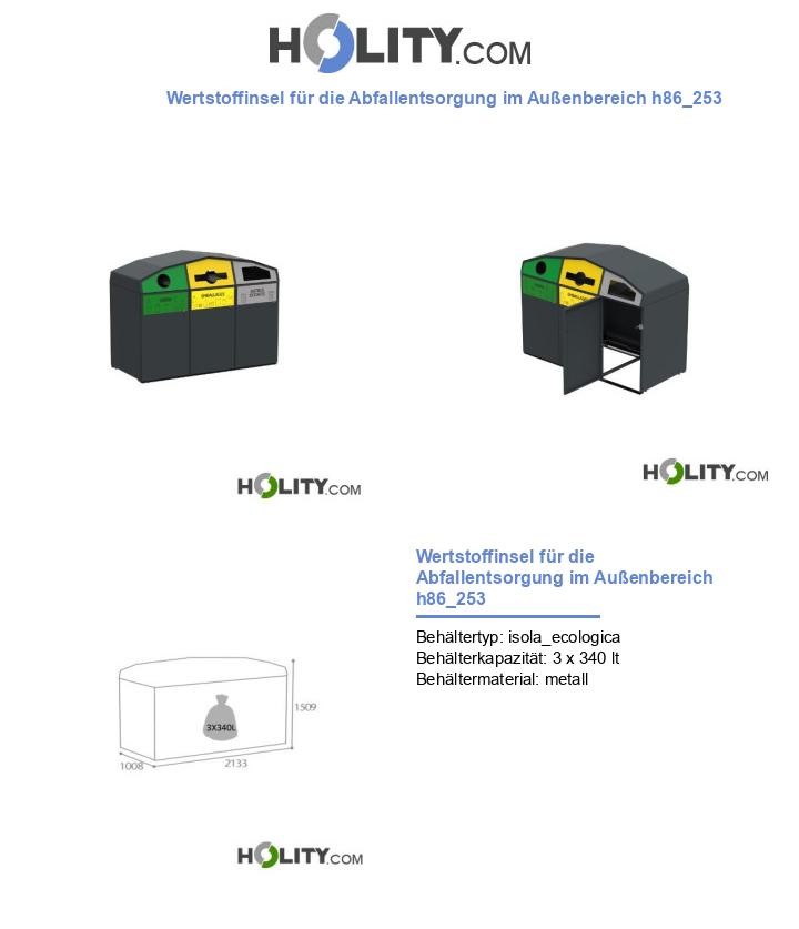 Wertstoffinsel für die Abfallentsorgung im Außenbereich h86_253