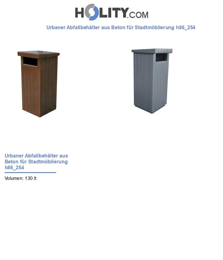 Urbaner Abfallbehälter aus Beton für Stadtmöblierung h86_254