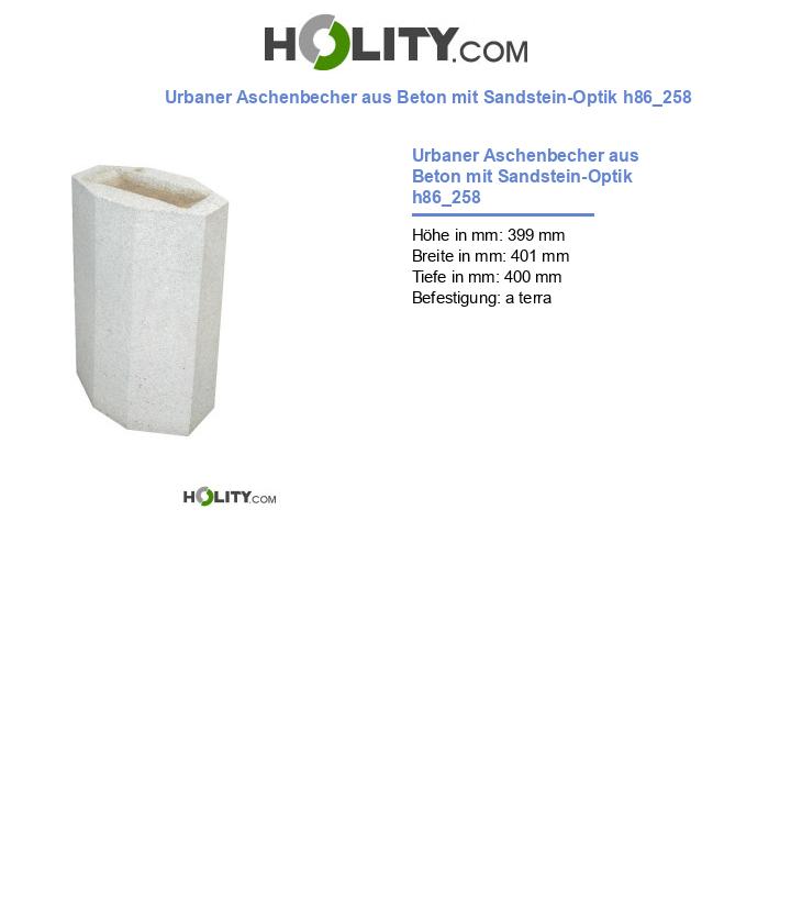 Urbaner Aschenbecher aus Beton mit Sandstein-Optik h86_258