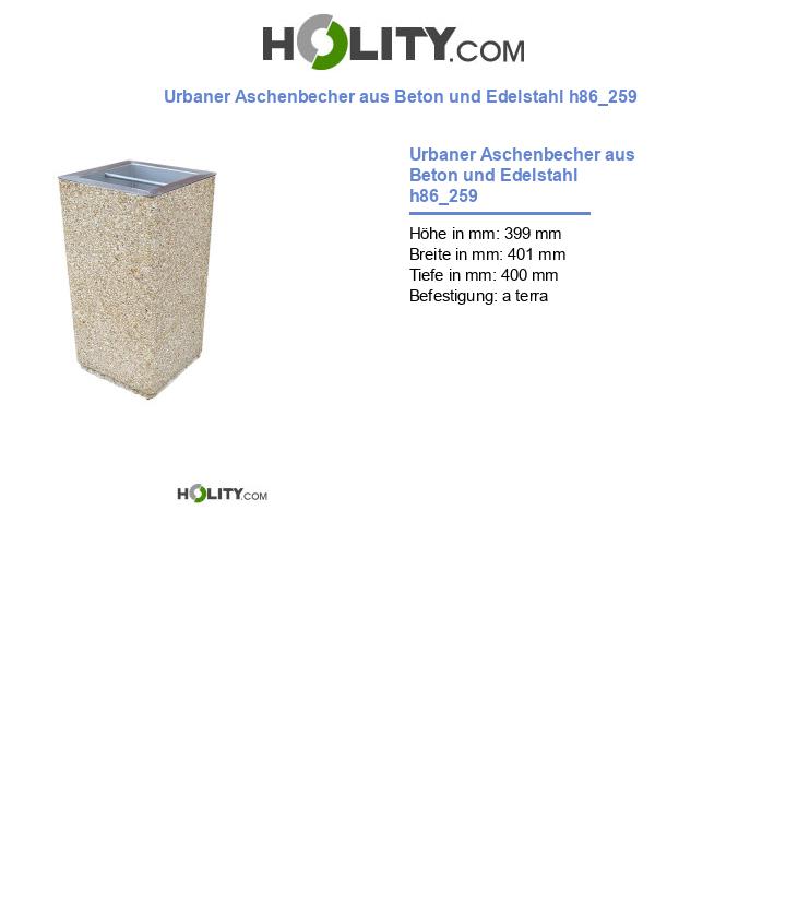 Urbaner Aschenbecher aus Beton und Edelstahl h86_259
