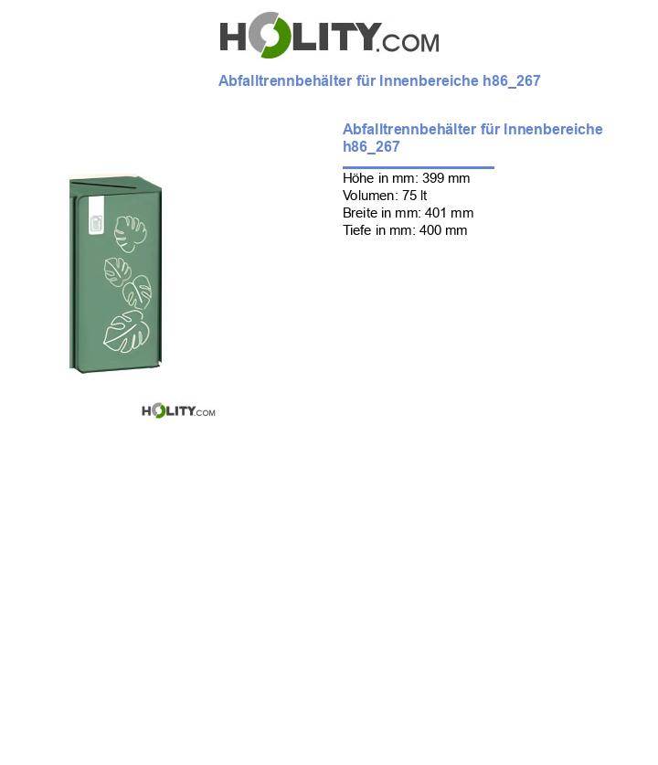 Abfalltrennbehälter für Innenbereiche h86_267