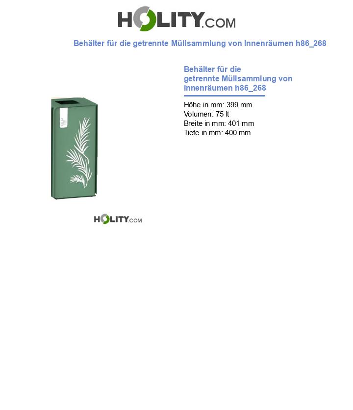 Behälter für die getrennte Müllsammlung von Innenräumen h86_268